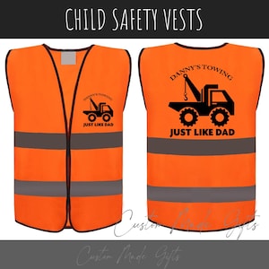 Custom Children Safety Vests, Child Sizes, Team Logo Vest Sponsor Logo, Reflective High Visibility Night Game Safety  - Custom Made