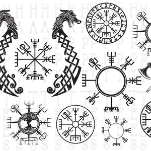 Vegvisir Nordic Viking Compass 10 Design Bundle Dragon - Etsy