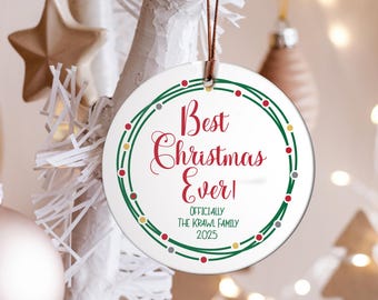 Adorno colgante de cerámica personalizado: ¡La mejor Navidad de mi vida!