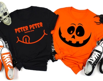 Camiseta de Peter Peter Pumpkin Eater y Pumpkin Halloween para pareja / Camisetas de disfraces de Halloween para pareja - Regalos personalizados