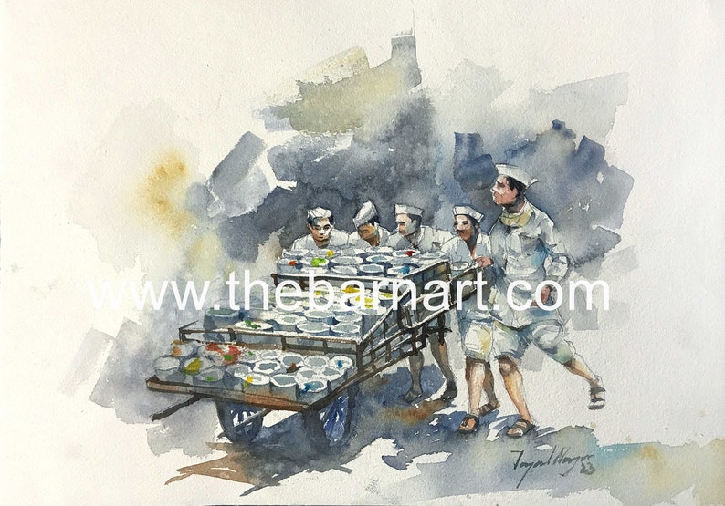 Indian Rustic Scenes Watercolor/indian Sceneries/indian Life/north