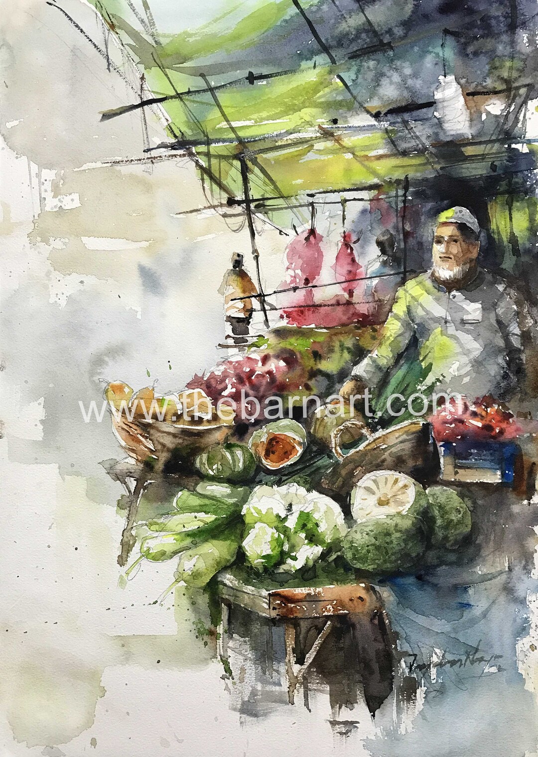 Indian Rustic Scenes Watercolor/indian Sceneries/indian Life/north