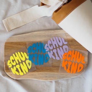 Bügelbild Schulkind Retro - freie Farbwahl