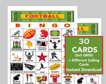 Voetbalbingospel, 30 unieke kaarten (direct downloaden)