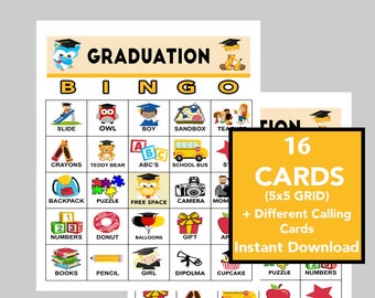 Preschool Graduation Bingo, Kindergarten Graduation Bingo, Kindergarten Graduation Games,  Graduation 2024