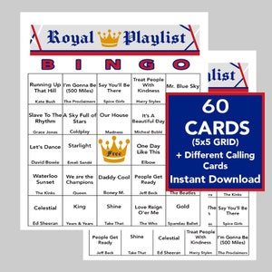 London, England, Royalty, Britain, LONDON Bingo, Coronation Playlist, Digital Download, PRINTABLE, 60 Different Cards, Spotify Playlist