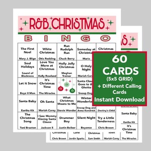 R & B Musik Hits, Rhythm and Blues Weihnachtsfeier, Digital Download, Bingo Spiele, 60 Bingo Karten, Spotify Playlist inklusive