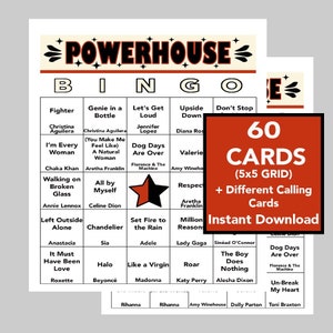 Women and Songs Bingo, Künstlerinnen, Girl Power, 5 'x 5 'Bingokarten, Digital Download, 60 verschiedene Karten, Spotify Playlist