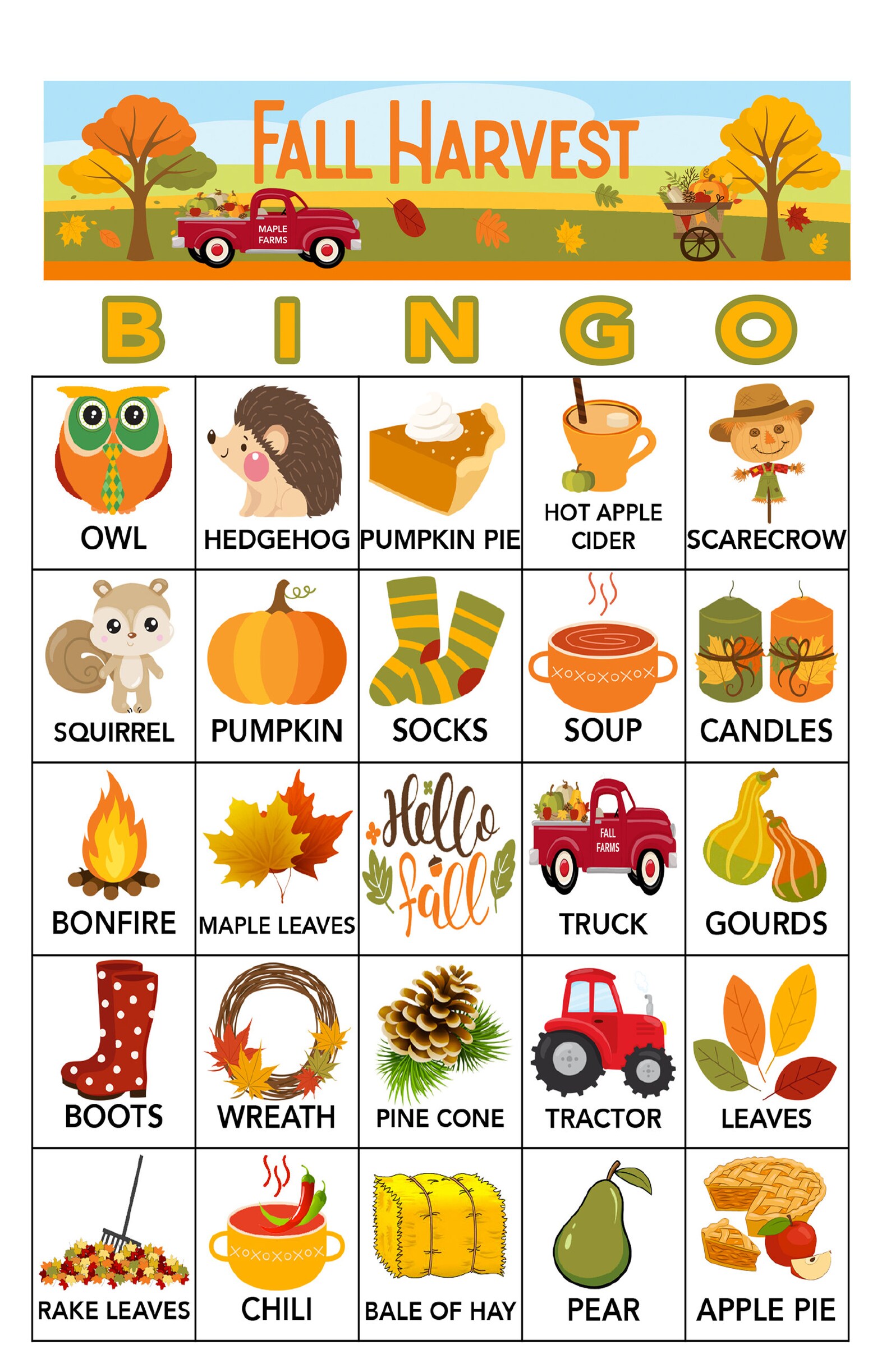 fall-harvest-bingo-16-cards-download-bingo-games-printable-etsy