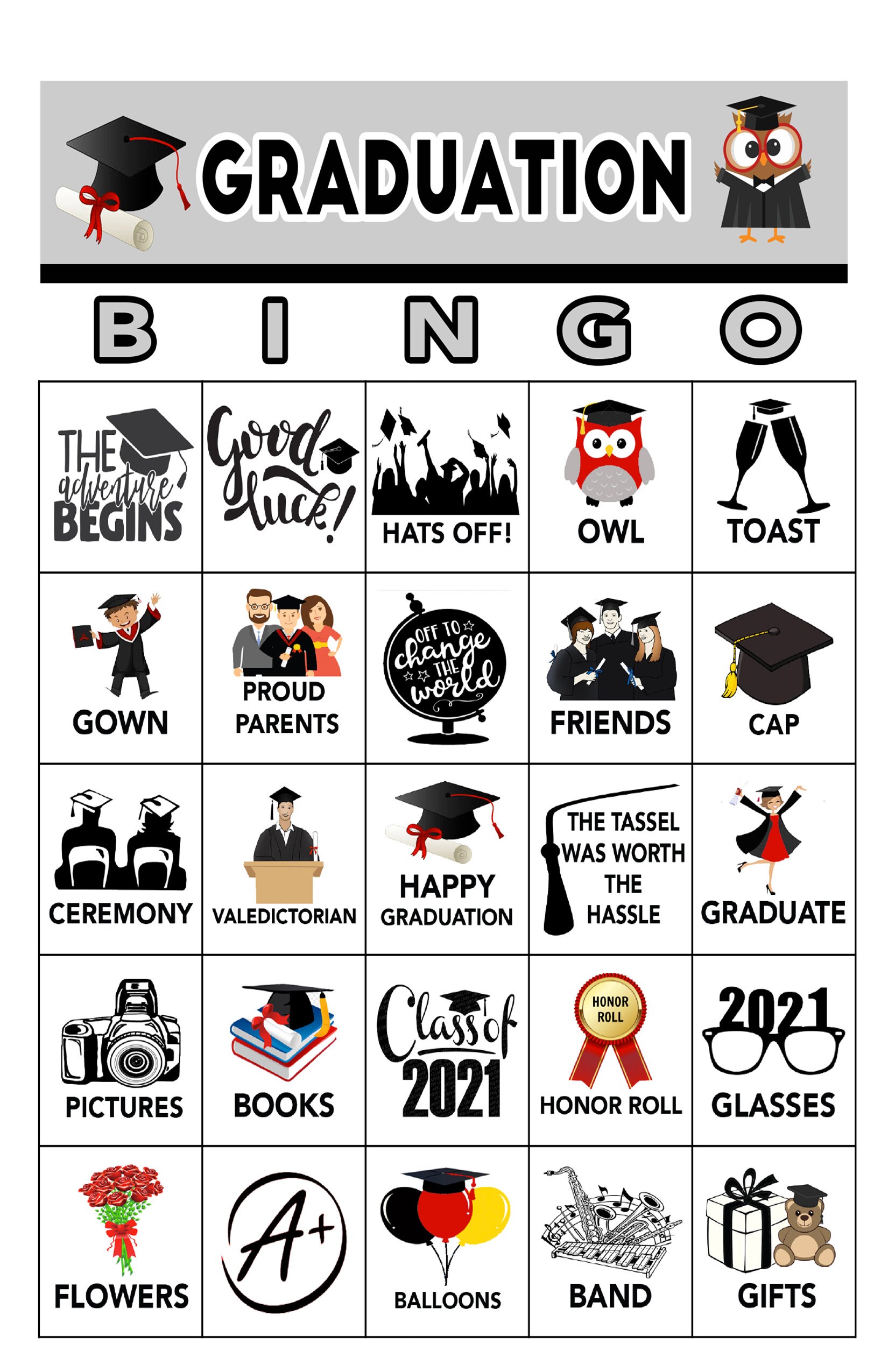 Fiesta de graduación Bingo 30 cartas Descargar Juegos de | Etsy