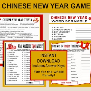Chinese New Year Games, Chinese Trivia, Lunar New Year Games, Chinese Games for everyone