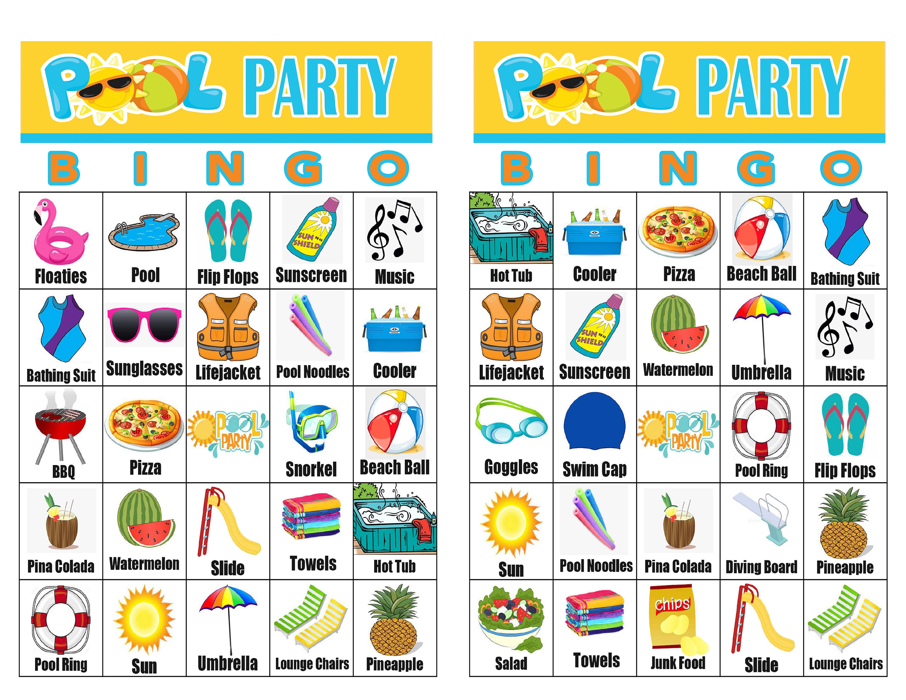Pool Party Pool Party Games Instant Digital Download - Etsy
