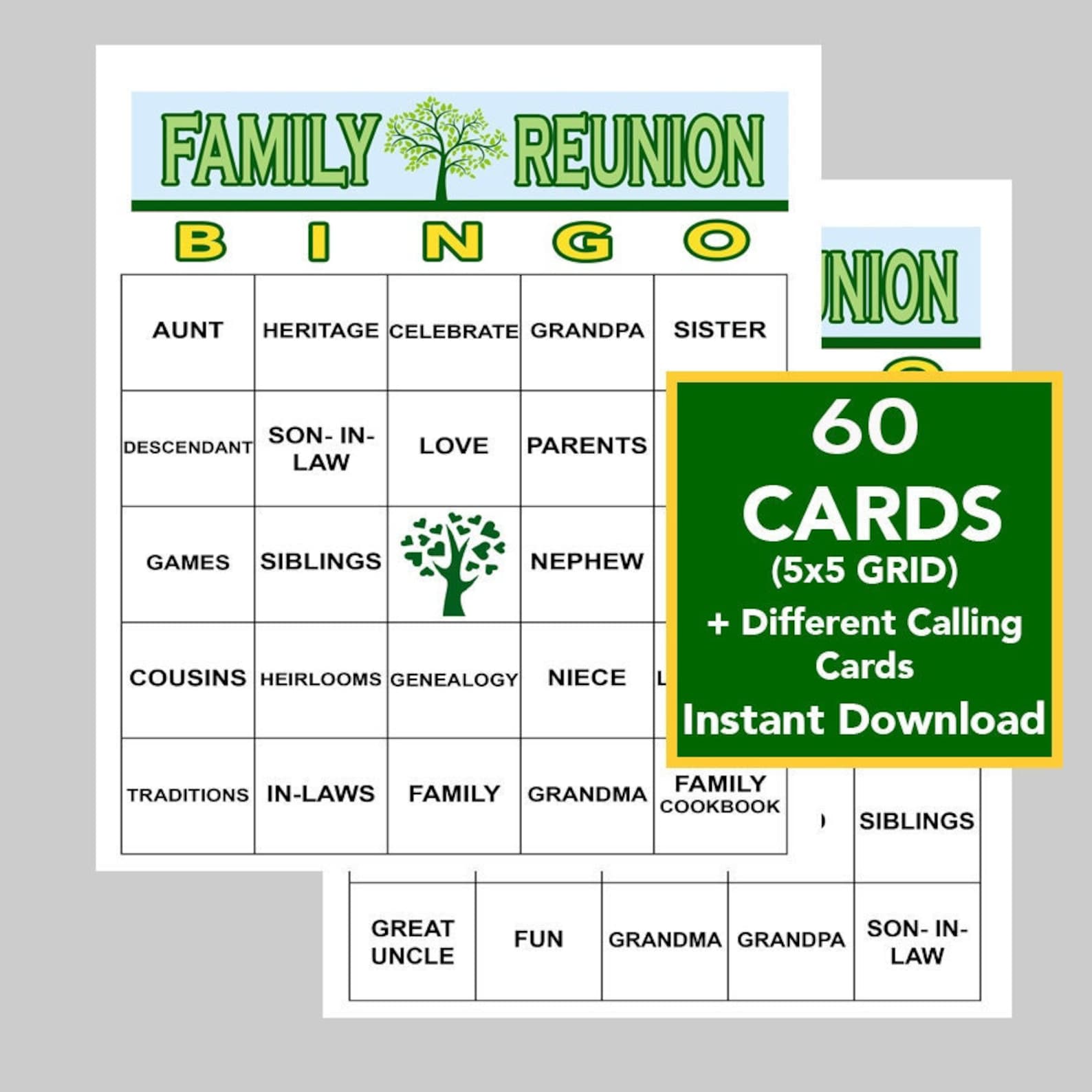 Family REUNION BINGO Game Mix And Mingle Game Family Etsy