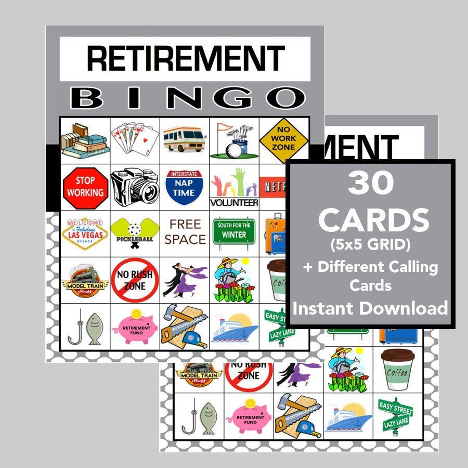 Retirement Party Bingo 30 cards Download Bingo Games Etsy