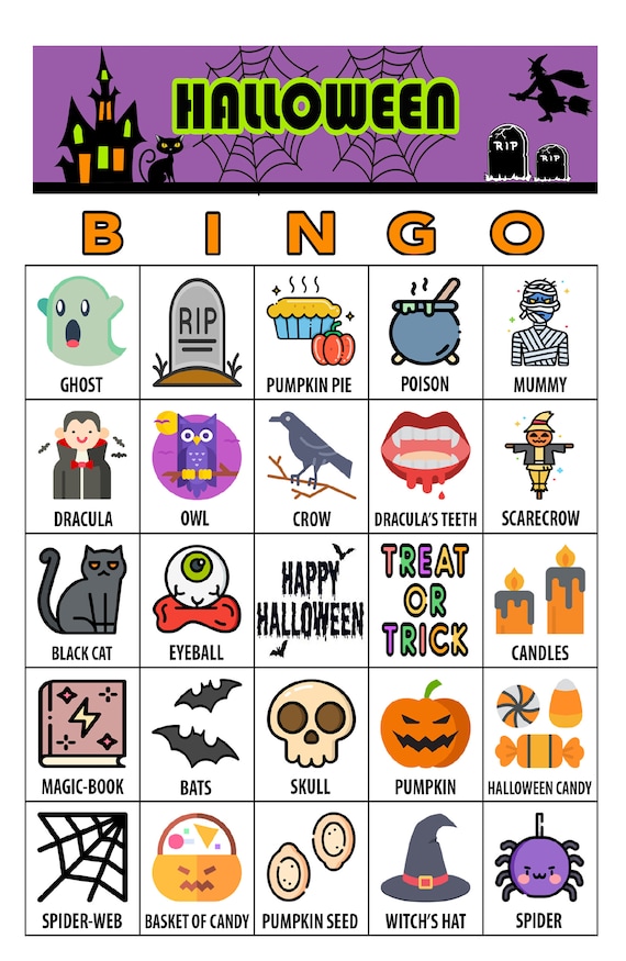 Funnlot Halloween Bingo Game For 24 Players Party Games Kids