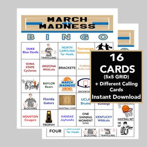 Basketball Bingo | March Madness Bingo | Basketball Party | Basketball Birthday Party | Sports Bingo | Instant Download | 16 Cards