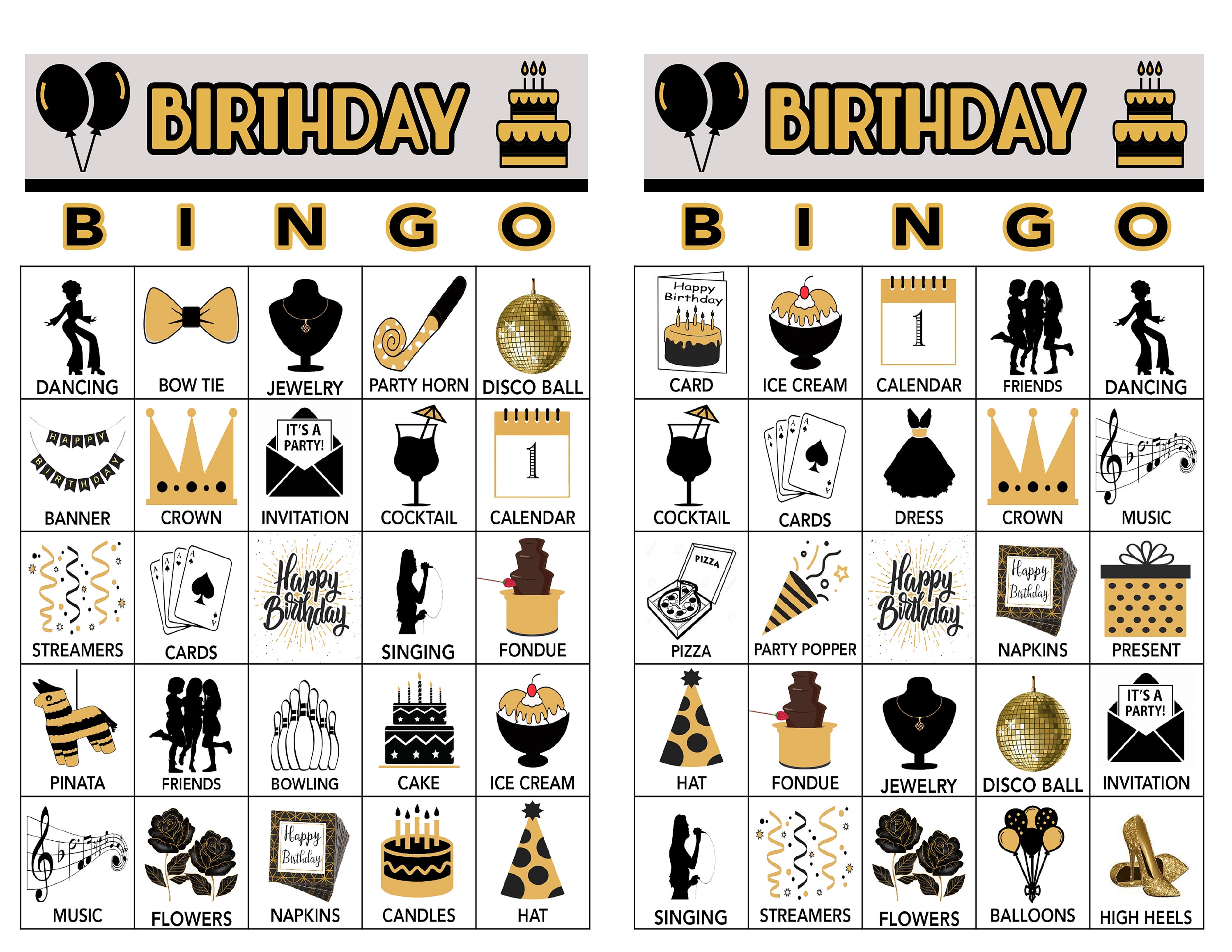 Birthday Bingo Birthday Party Instant Digital Download - Etsy
