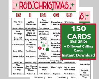 Jogo de Bingo de Natal com Músicas R&B, 150 Cartelas, Playlist do Spotify (Download Digital)