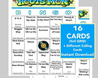 Hoot Mon, Scotland, Music Bingo Game, Music Playlist, 16 Different Cards (Instant Download)