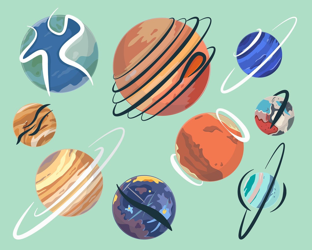 Abstract Planets Icon Pack - Etsy