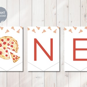 PIZZA High Chair Banner, Slice of Fun, Slice Slice Baby, Pizzeria Birthday, 1st Bday, Printable Digital Template, Instant Download, DIY