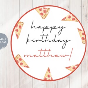 PIZZA Birthday Cupcake Topper Template, PIZZA Slice of Fun Cupcake Tags ...