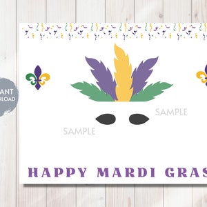 mardi gras handprint art