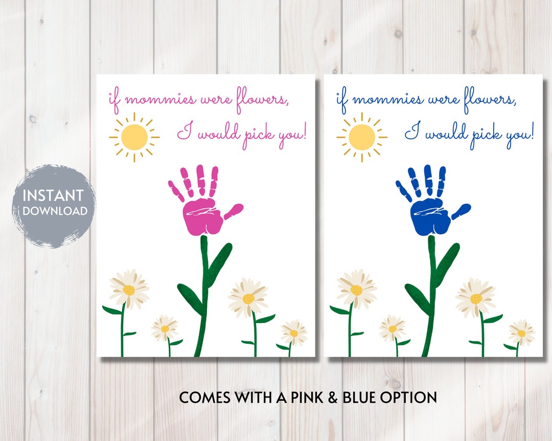 MOTHER S Day Handprint TEMPLATE Digital Download Mothers Day Kids