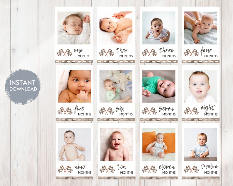 RACE CAR Milestone Picture Banner, Fast One First Birthday, Red Race ...