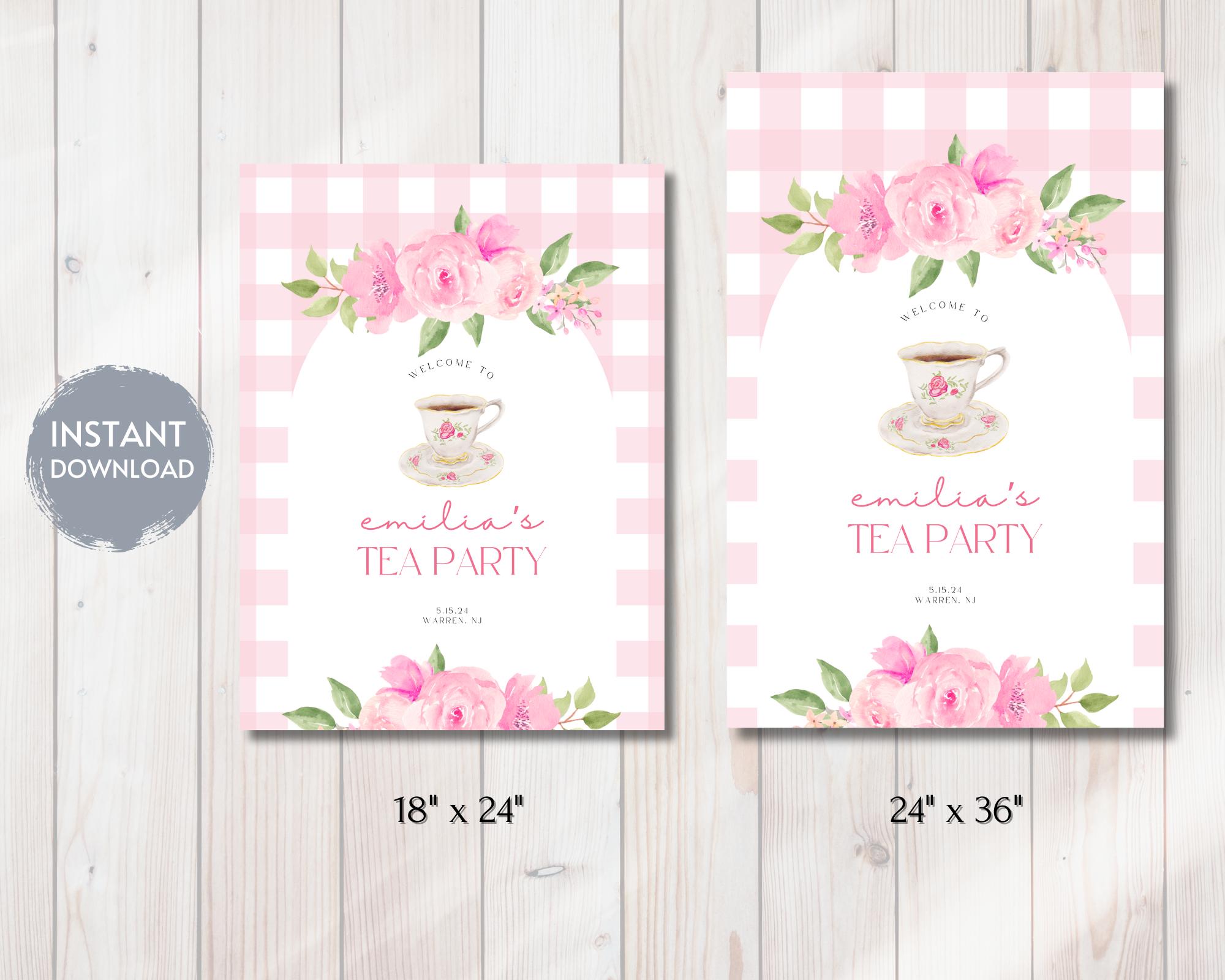 Tea Party WELCOME SIGN Template, Editable Instant Download, Tea for Two ...