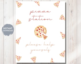 Pizza Party Signage, Pizza Station, SLICE OF FUN, Slice Slice Baby, Birthday, Pizza Parlor, Pizzeria Bday, Instant Download, 8 x 10 inches