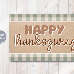 Happy Thanksgiving Banner, Thanksgiving Day Poster, Printable Thanksgiving Sign