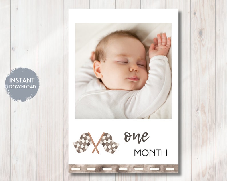 RACE CAR Milestone Picture Banner, Fast One First Birthday, Red Race ...