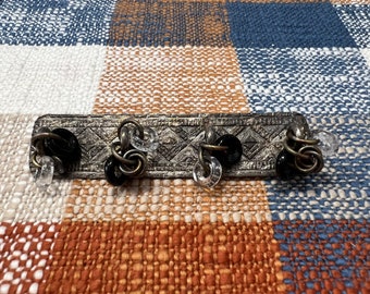 Beautiful Vintage MARJORIE BAER SF Modernist Glass Dangle Brooch