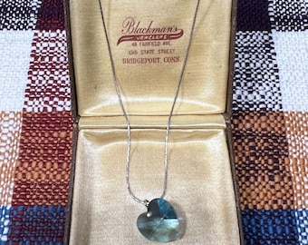 Beautiful Stella Cadente Paris Blue Crystal Heart Necklace