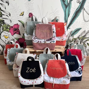 Personalized backpack, Savane collection with velvet