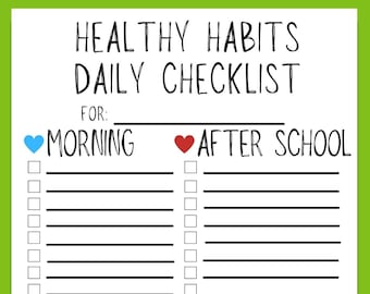 Dagelijkse routine voor kinderen: checklist gezonde gewoonten (bewerkbaar in canva, pdf)