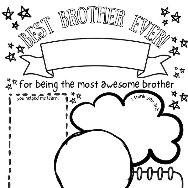 Big Brother Coloring Page Etsy Israel