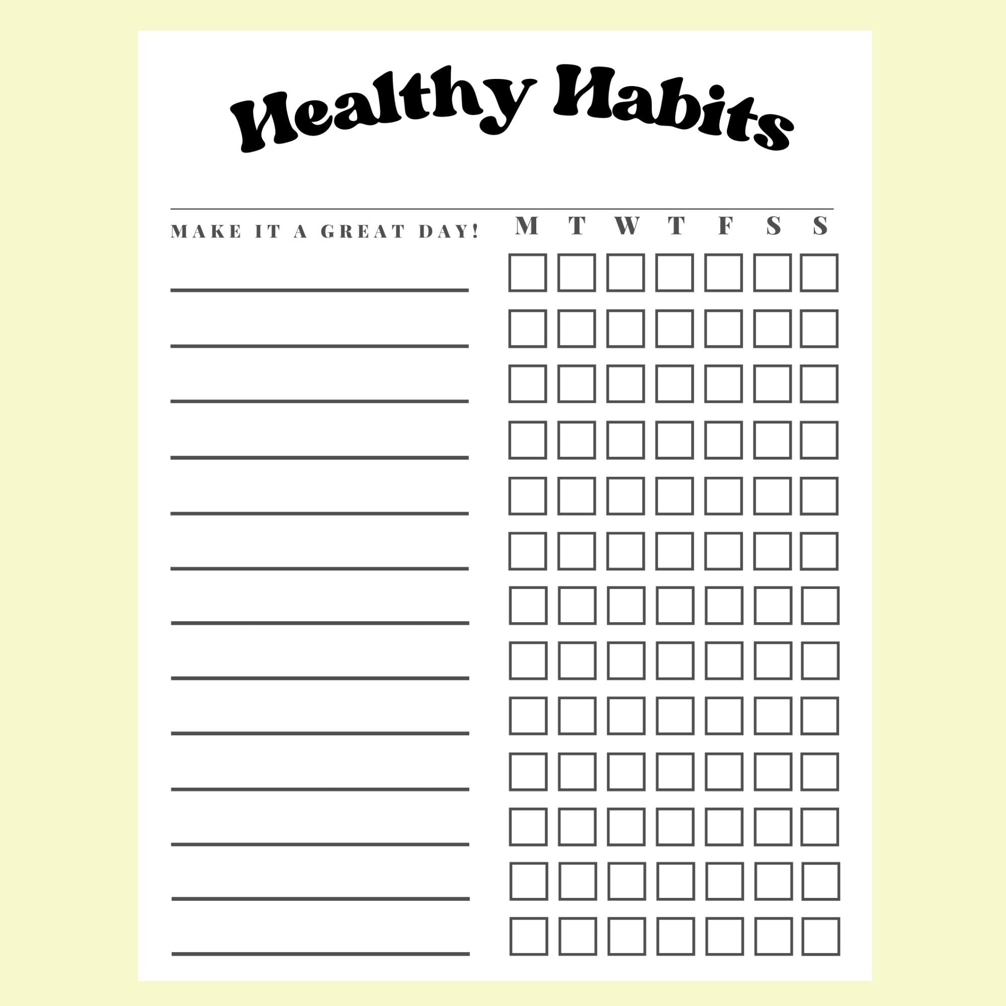 Good Habits Chart Printable