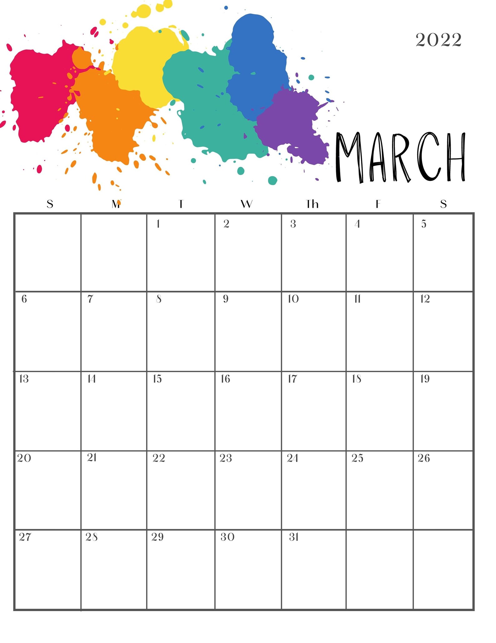 2022 calendar kids calendar printable calendar 2022 etsy