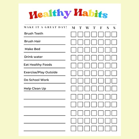 Good Habits Chart Printable