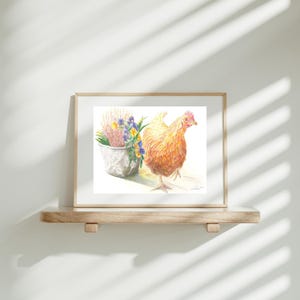 Cute Floral Hen Wall Art, Country Cottages Wall Art, Farmhouse vibe Wall Art, Chicken Mom Wall Art, Crazy Chick Lady Wall Art,