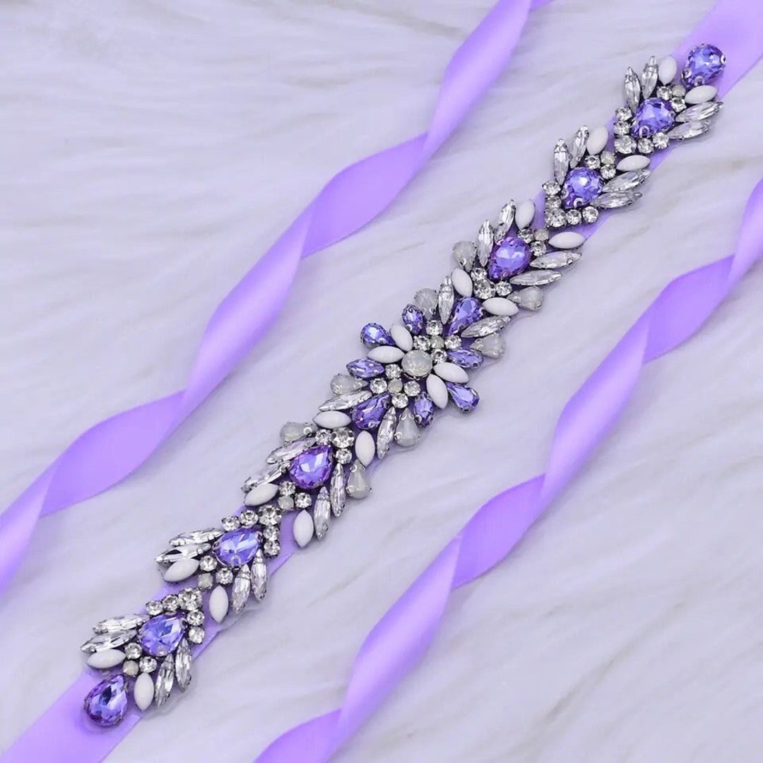 Gorgeous Purple Bridal Belt, Crystal Lavender Wedding Sash Belt ...