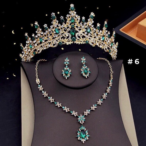 Wedding tiara and shop jewelry sets