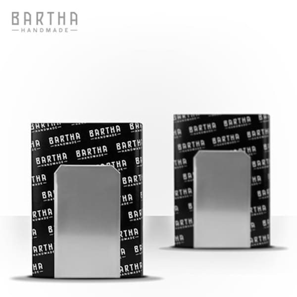 Bookend book stopper set (2 pcs.) made of stainless steel (metal) - Minimal Design - Bartha Handmade