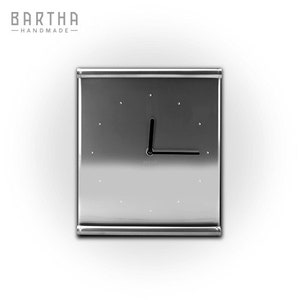 Wall clock made of stainless steel 34 x 32 cm (silent quartz clock) - Roll design - Bartha Handmade