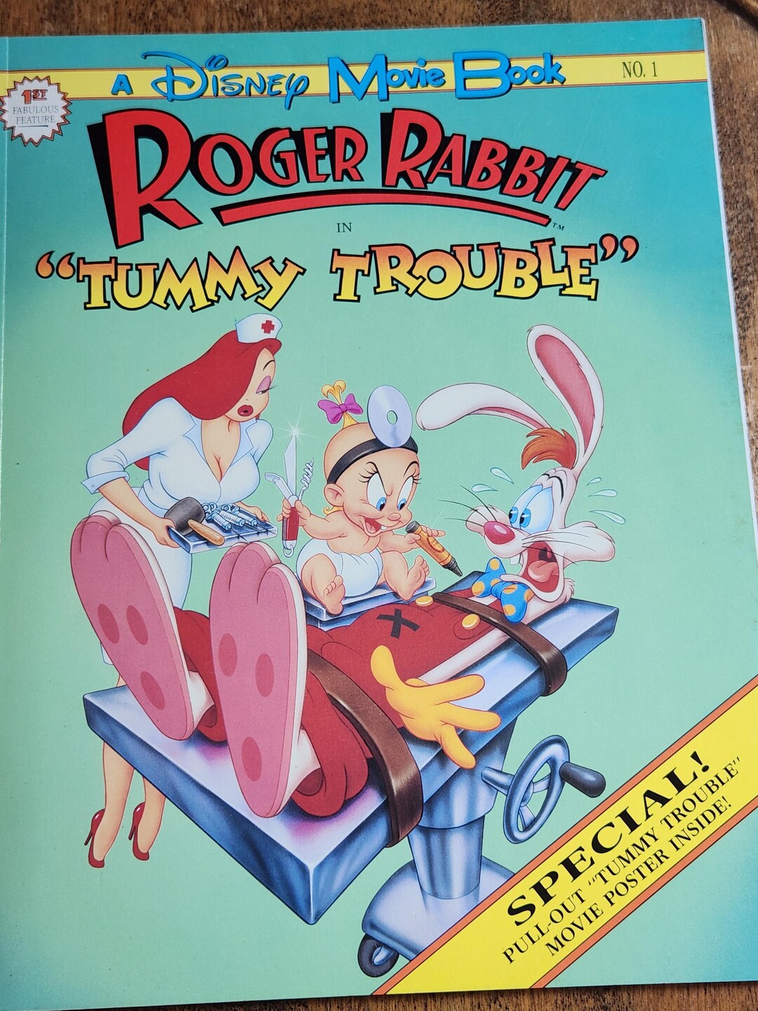 Vintage 1989 Who Framed Roger Rabbit Book Tummy Trouble WITH POSTER - Etsy