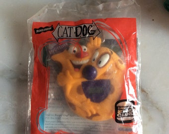 Small Catdog Plush Toy, Vintage 90s Cat Dog Toy, Vintage Cat