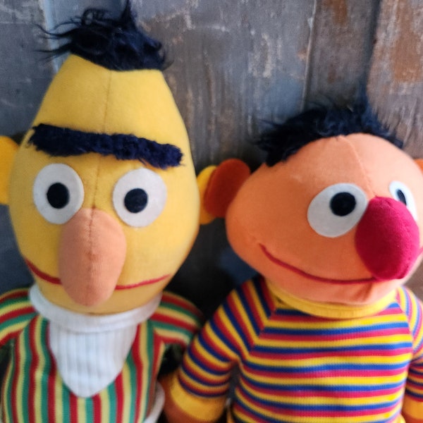 Vintage Knickerbocker Stuffed Bert and Ernie