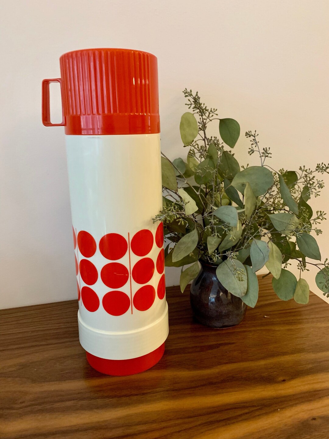 Rare Vintage Mid Century Modern Rotpunkt Thermos West Germany 70s Red